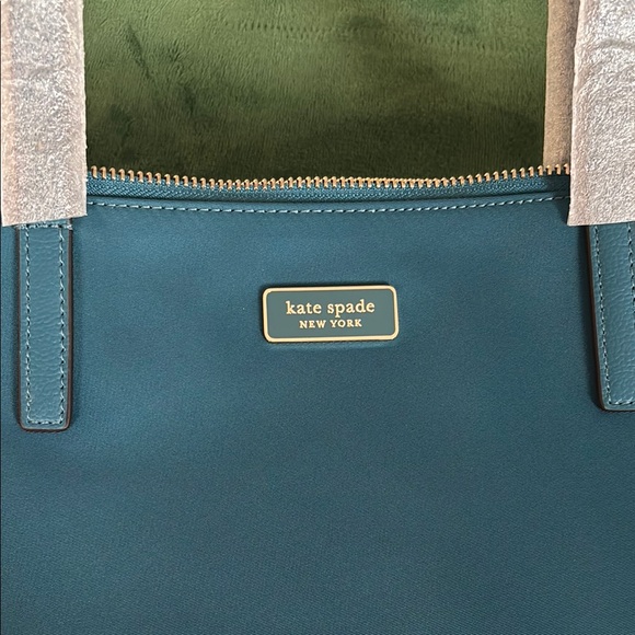 NWT Kate Spade Dark Turquoise Tote with Durable Handles and Sleek Design - Picture 6 of 8